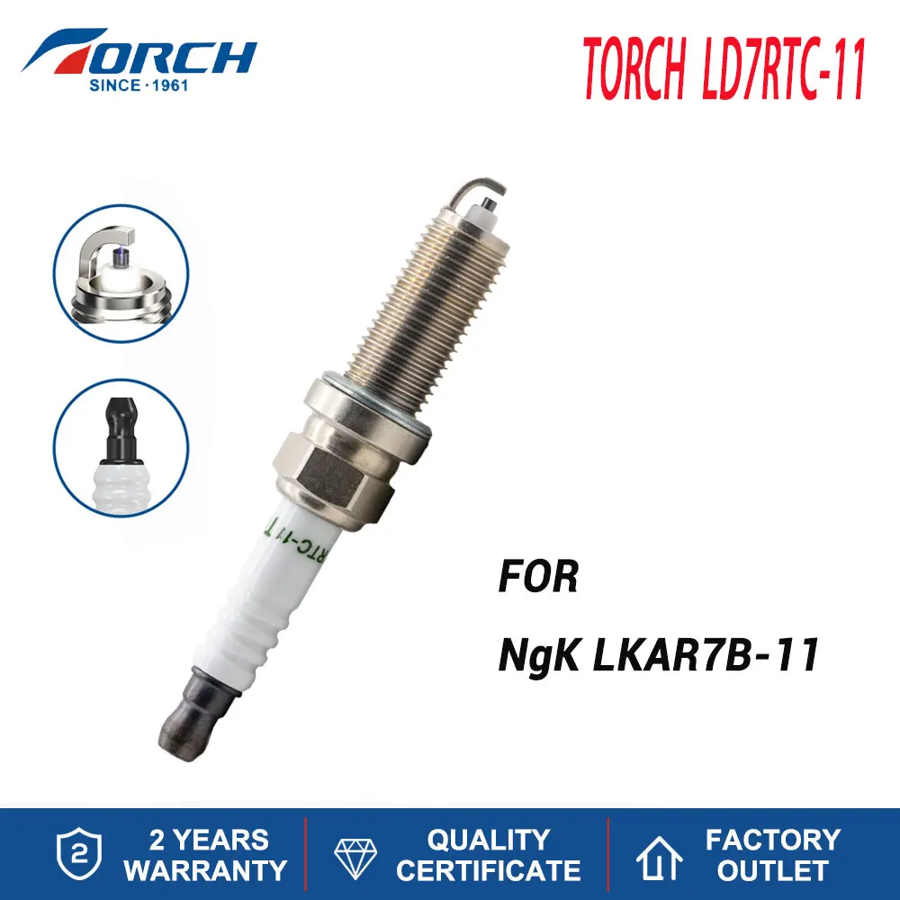 

Original Candle TORCH LD7RTC-11 Spark Plug for Candle LKAR7B-11 Replacement Ignition Auto Parts Durable High Temperature