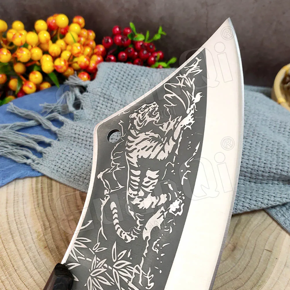 8 дюймов Нержавеющая сталь мясника Ножи убоя Рыбалка ручной работы Кливер