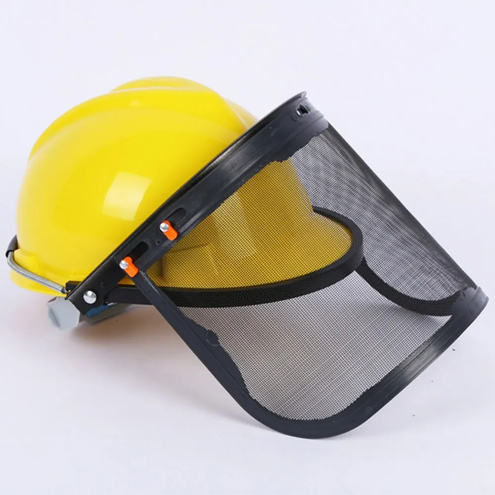 

Safety Shield Protective Head Mesh Visor Safety Shield for Working Face Cover Polycarbonate Face Screen Chainsaw Trimmer Yellow