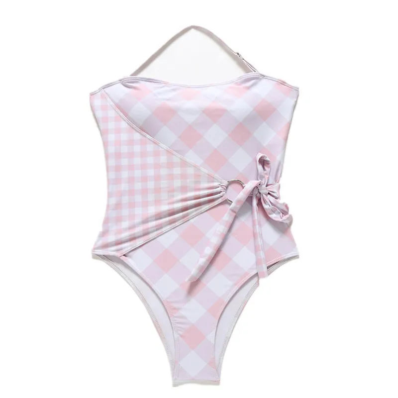 

2020 new beach leisure integrated Bikini Fashion Plaid swimwear