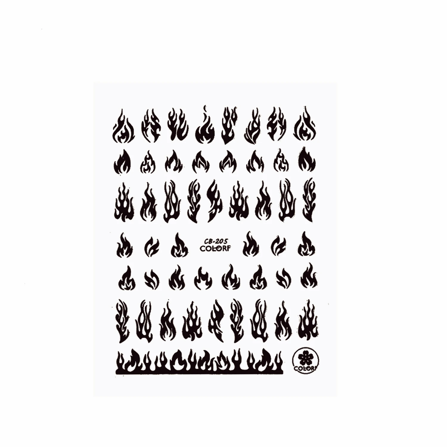 

1 Sheet Flame Nail Stickers Adhesive Slider Holographic Fire Design Decals Black White Gold DIY Nail Art Decorations Manicure