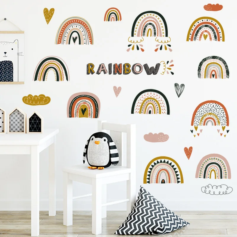 

DIY Rainbow Wall Stickers Boy Girl Teenager Room Kids Bedroom Home Office Decor Nursery Wall Decoration Art Creative Decals