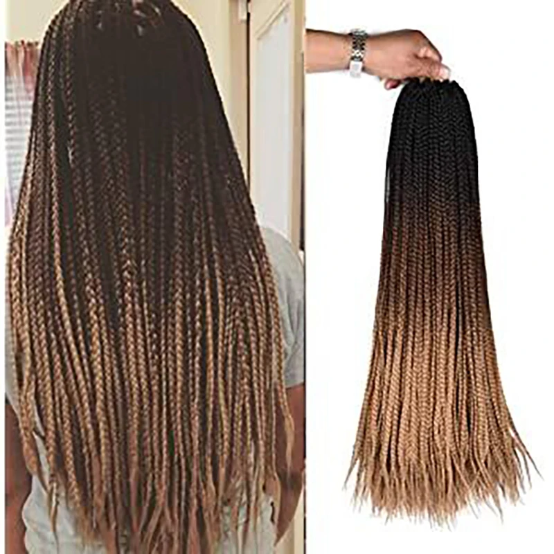 

Youngther Омбре высокотемпературные волосы синтетические плетеные волосы афро микро бокс косы крючком удлинители волос оптом 22 пряди