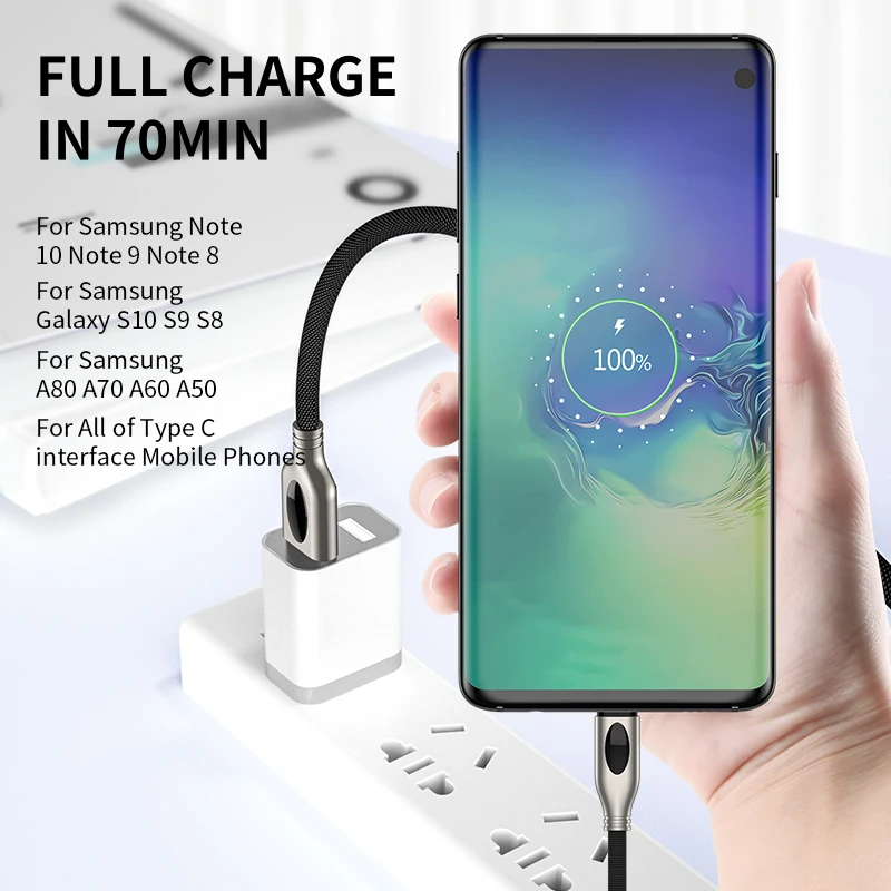 2019 быстрая зарядка 4.0 зарядное устройство USB Type C кабель для тфонов Samsung Galaxy A50 A70 A80