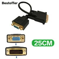 25cm dvi i 245 male to vga hd15 female adapter cable gold plated for gaming dvd laptop hdtv and projector
