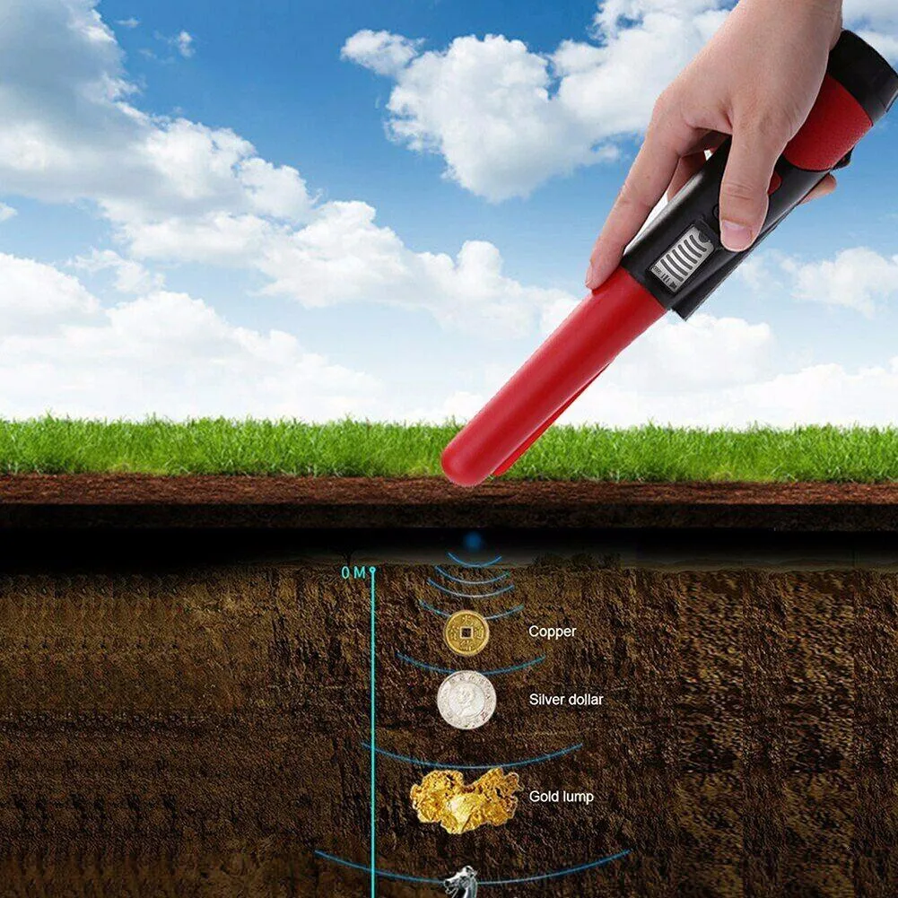 

1 Pcs Handheld Gold Metal Detector W/ Flashlight Bracelet Waterproof For Hunter Outdoor Garden Tools Accessories