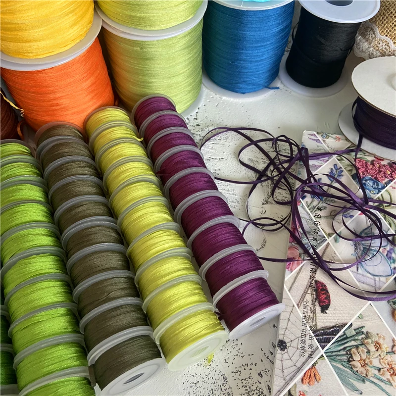 10m/roll 2mm 4mm 7mm 13mm 100% real pure silk taffeta ribbons for embroidery and handcraft project gift packing | Дом и сад