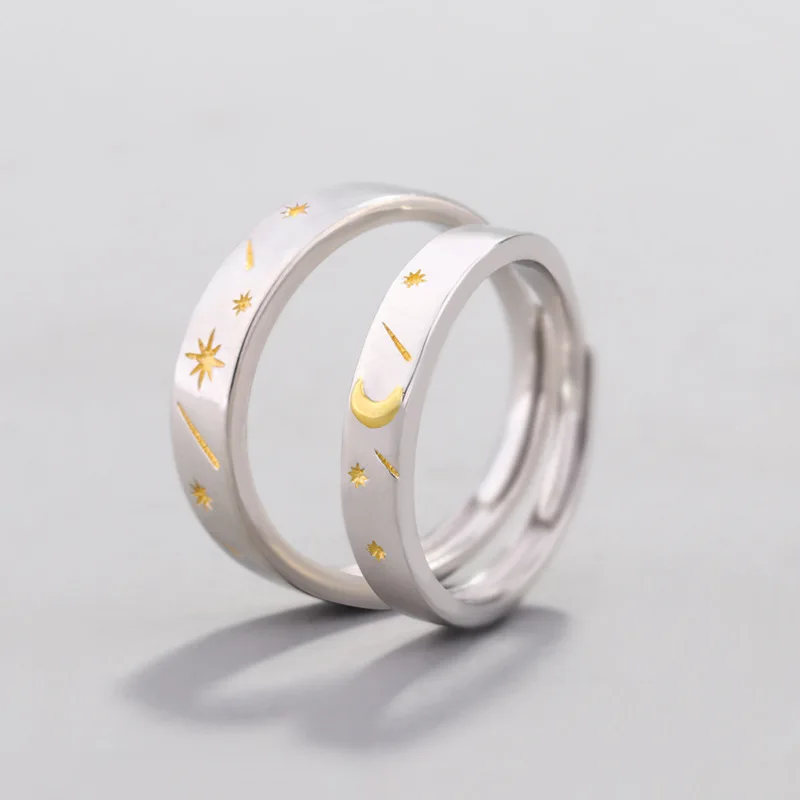 BOSCEN 925 пробы Серебряное кольцо для пары женщин мужчин девушек мальчиков подарок