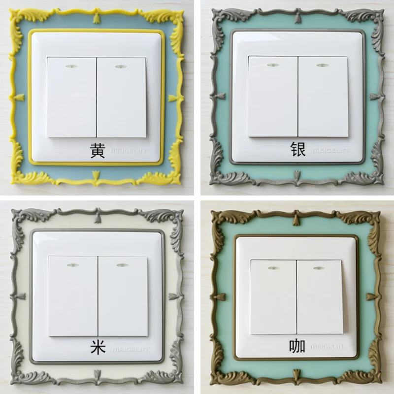 

American Retro Switch Sticker Stick-free Decorative Dust Cover with Luminous Washable and Reusable
