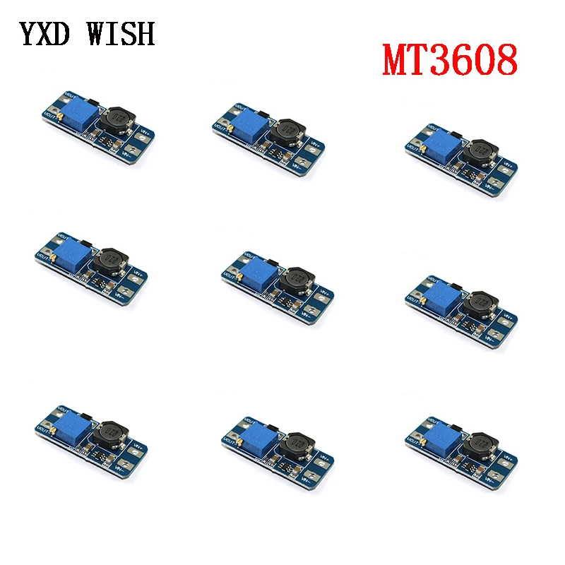 10pcs MT3608 DC-DC Step Up Converter Booster Power Supply Module Boost Step-up Board MAX output 28V 2A Boost Plate For Arduino