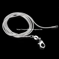 10pcs 1 lot 1mm silver plated lobster clasp snake copper chain 16 18 20 22 24 inch pick size for jewelry making diy