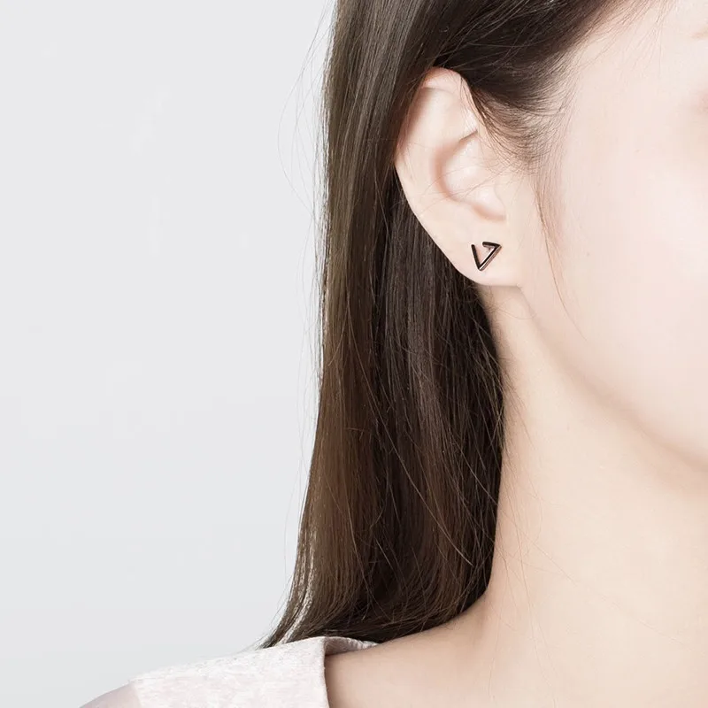 Женские корейские серьги из 100% стерлингового серебра 925 пробы простые