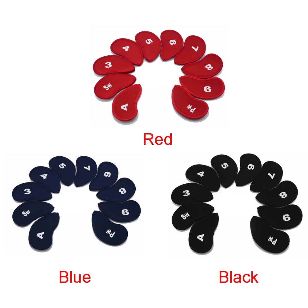 

10pcs/set Thick Fine Sewing Numbers Print Golf Pole Cover Sports Protective Outdoor Rod Hat Shockproof Dust Proof Anti-slip Soft