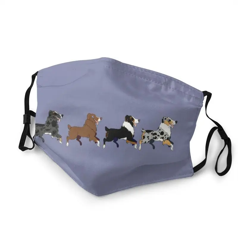 

Aussie Dog парад многоразовые унисекс искусственные Австралийские овчарки защита от пыли Защитный чехол респиратор для рта