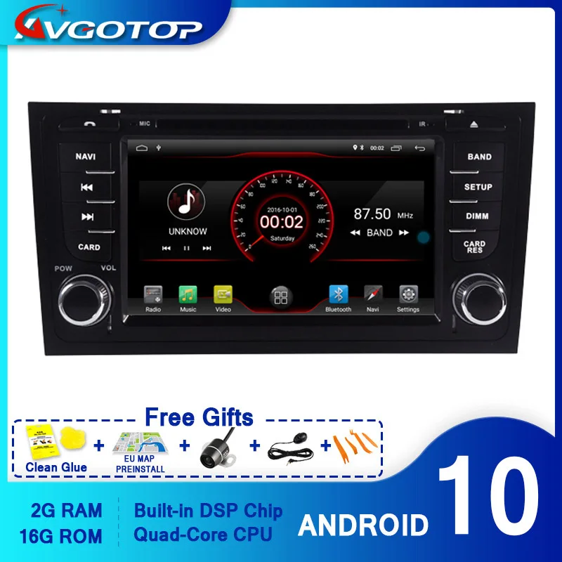Автомобильный Gps-навигатор AVGOTOP Android 10 для AUDI A6 1997-2004/S6 1997-2007/RS6 1 2 ГБ 16 MP3 MP4 Bluetooth GPS