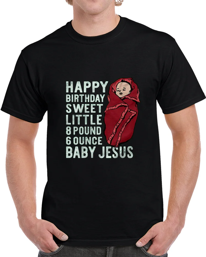 Мужская футболка с надписью Happy Birthday Baby Jesus женская футболка|Мужские футболки| |