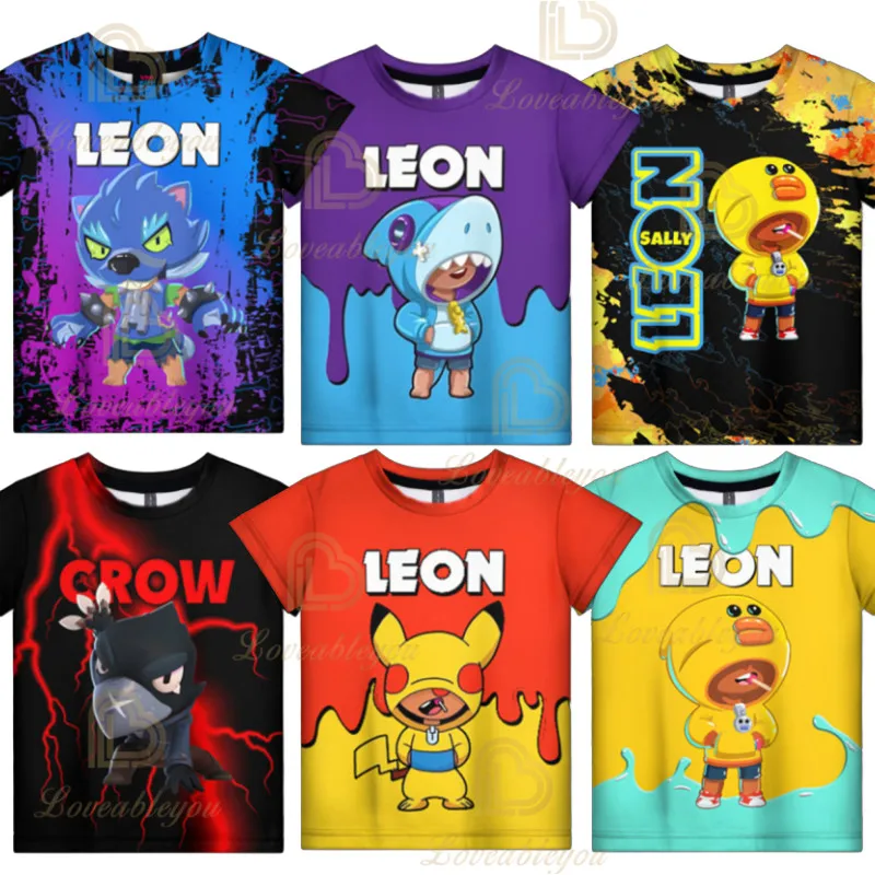 

Stars Tshirt Clothing Leon Kids Crow Spike NIta Jessie Clothes 3D Print Tops Tees T Shirt Costume Boy Girls Women Men Cloth