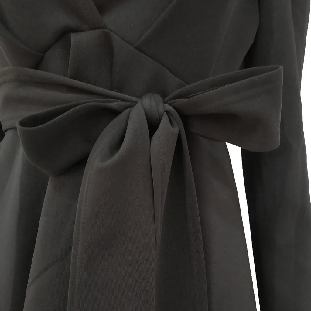 Женский винтажный костюм пиджак с v-образным вырезом и брюки офисная одежда 6