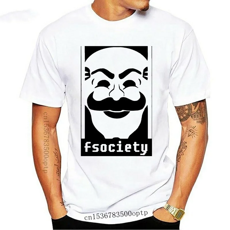 

Новинка, мужская белая футболка Mr Robot F с маской и плакатом на заказ