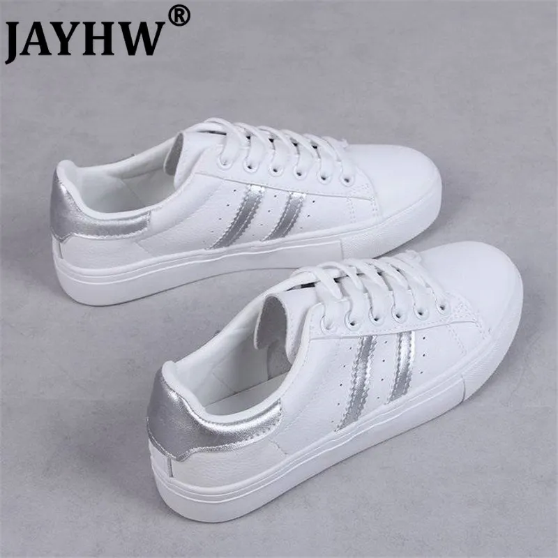 

Кроссовки JAYHW женские кожаные, Повседневная дышащая обувь, на шнуровке, Вулканизированная подошва, модные белые