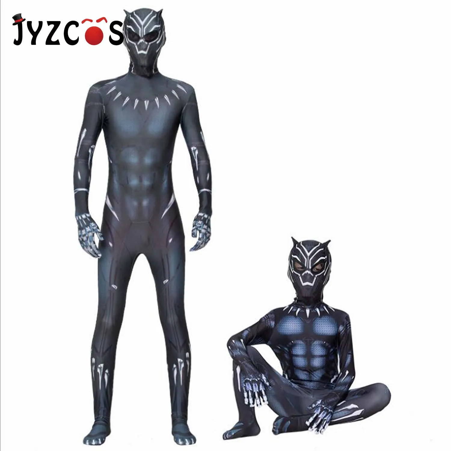 JYZCOS Черная пантера Костюм косплей дети Супергерои костюмы на Хэллоуин для мужчин