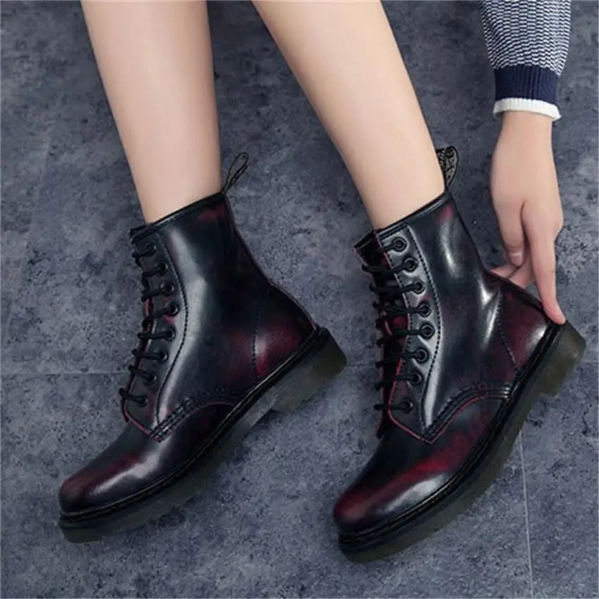 Весенняя обувь из натуральной кожи ботильоны Chaussures Большие размеры Женские