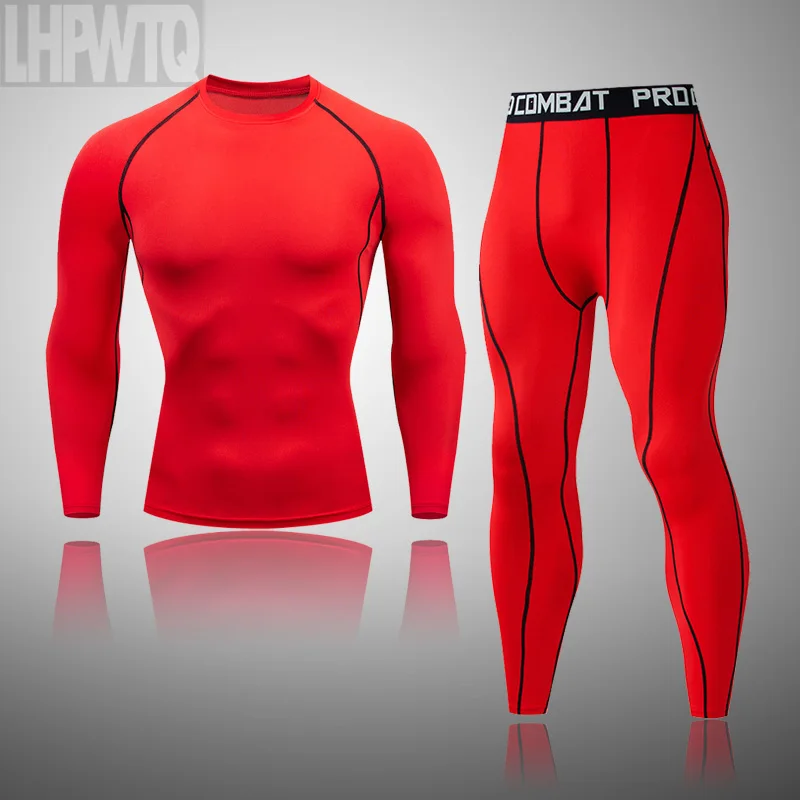 

Men's Thermal Underwear Winter Sportswear Running Sports Suit Basketball Long Johns Tights Clothes Gym Fitness Training Set