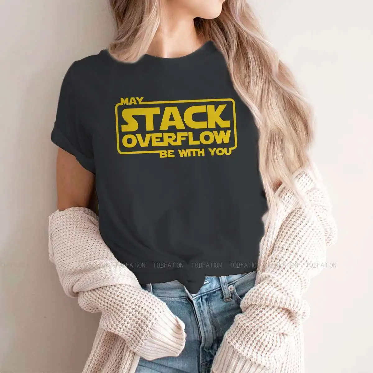 

Stack Overflow With You Women's T Shirt Linux Operating System Tux Penguin Girls Tees Kawaii O-neck Tops Graphic Tshirt Hipster