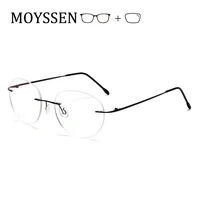 big round foldable rimless glasses frame light titanium alloy customized presbyopia myopia prescription eyeglasses men women