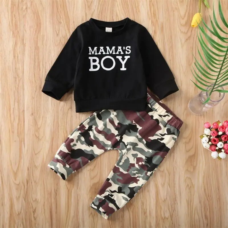 

NEW Toddler Baby Boy Clothes Set Winter Sweathirt Top Camo Pants Trousers Outfit