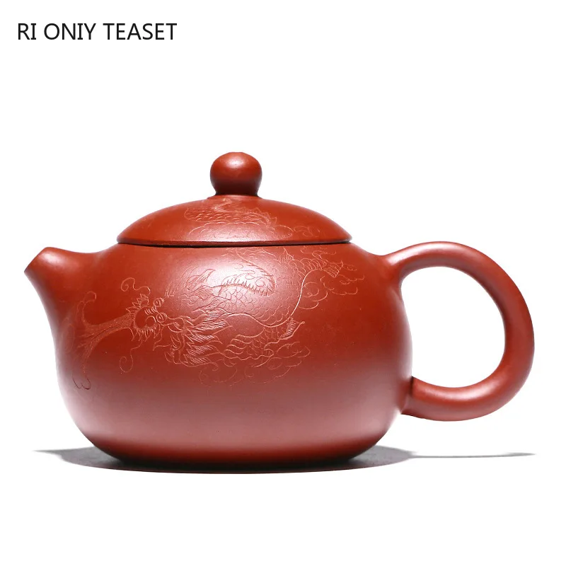 

220ml Classic Yixing Purple Clay Teapots Raw Ore Dahongpao Xishi Tea Pot Hand Painted Zisha Filter Kettle Chinese Tea Set Gifts