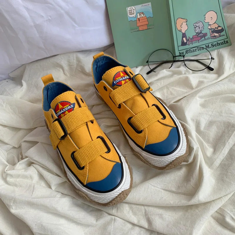 

Swyivy Ulzzang Style Canvas Shoes Women Sneakers Vulcanize 2021 Spring Hook Loop Fashion Flats Sneakers for Women Casual Shoes