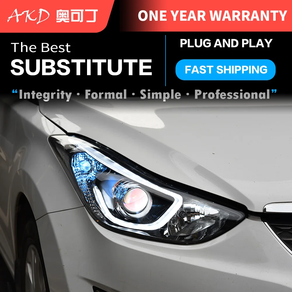 АКД автомобильного тюнинга фар для Hyundai Elantra 2012 2016 светодиодные фары DRL