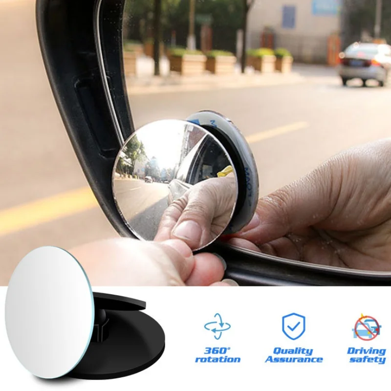 

2pcs 360 Degree HD Blind Spot Mirror Adjustable Car Rearview Convex Mirror for Reverse Wide Angle Vehicle Parking Rimless