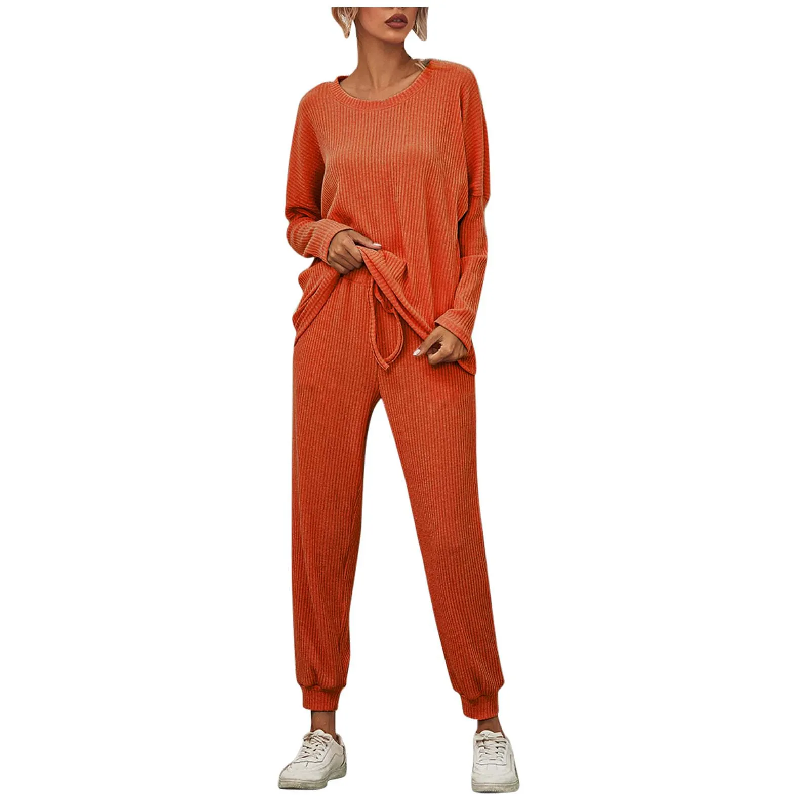 

2020 Tracksuit Hoodies Women's Winter Fashion Solid Color Full Sleeve Zipper Casual Sports Sweatshirt Pants 2 Piece Set Suit
