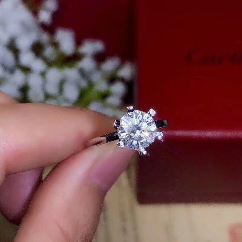 Kkmall магазин круглое серебряное кольцо Moissanite 3.00ct D VVS Роскошные Moissanite свадебное кольцо для женщин