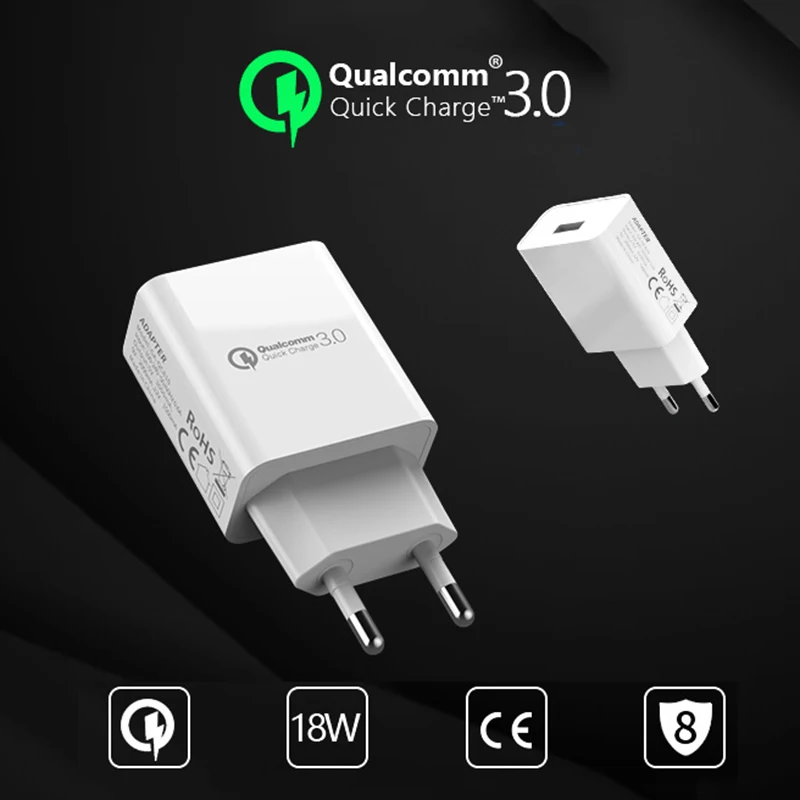 Универсальный 3A Quick Charge 3 0 зарядное устройство USB ЕС плагин для настенного