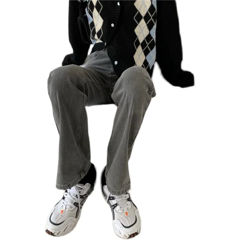 

Korean Fashion Wide Leg Jean Women Loose Straight Mom Jeans Casual Streetwear High Waist Baggy Denim Trousers Plus Size