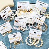 new womens earrings set tassel pearl acrylic earrings for women bohemian fashion jewelry 2021 geometric kolczyki hoop earings