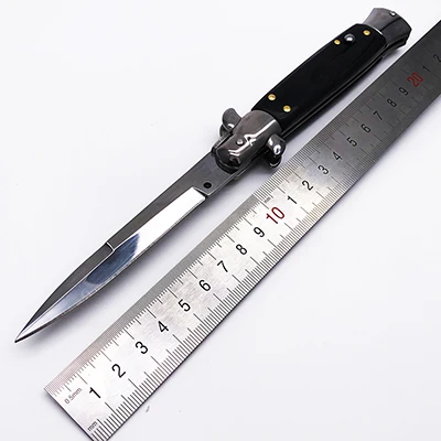 BLACK BMT сделано " Итальянский AKC Крестный отец стилет мафиозный тактический складной нож выживания нож для охоты и кемпинга EDC - Цвет: BLACK