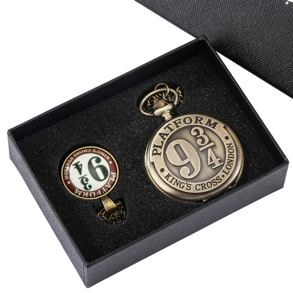 Fashion Quartz Pocket Watch High Grade Gift Set Watch Pendant Necklace Chain with Gift Box for Friend