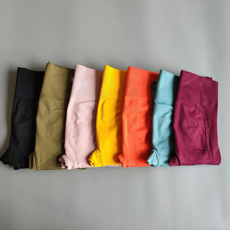 

Женские Бесшовные Леггинсы для йоги 7 цветов, модные эластичные повседневные однотонные дышащие леггинсы с высокой талией для тренажерного...