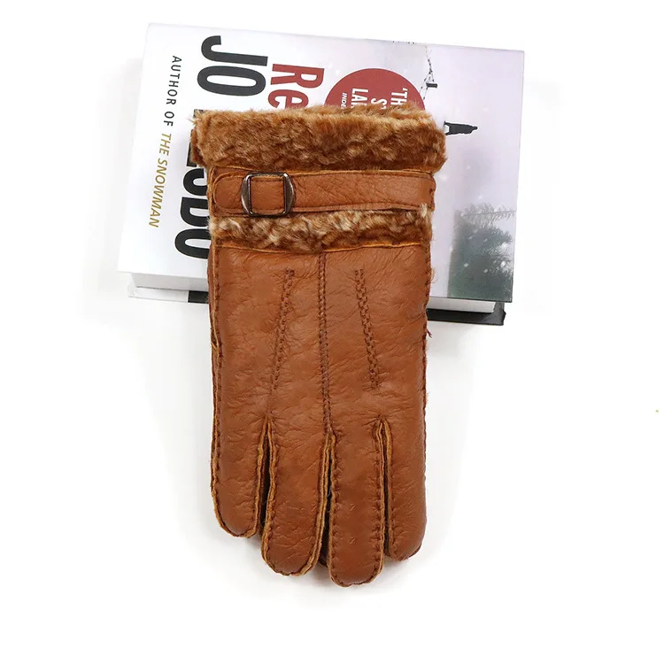 Перчатки мужские кожаные с овечьим мехом | Аксессуары для одежды