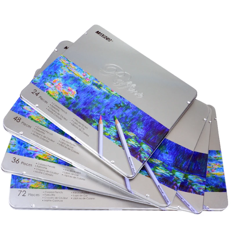Marco Raffine 72 цвета пенал железный ящик цветные карандаши набор профессиональная