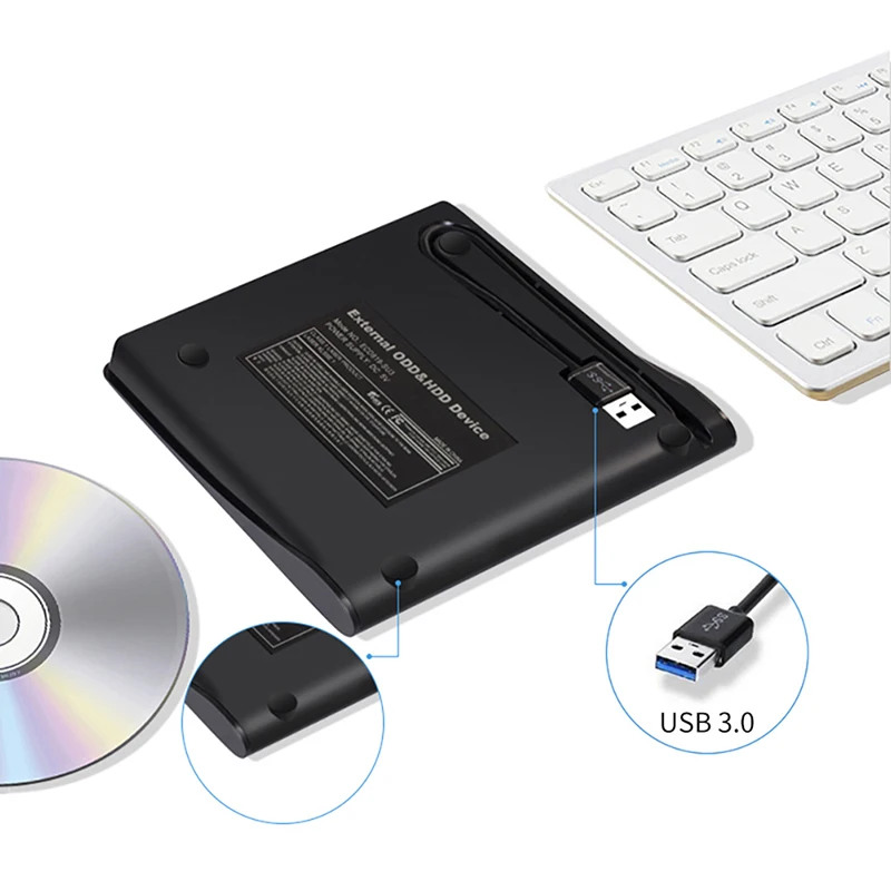 Портативный USB 3 0 DVD-ROM оптический привод внешний тонкий CD-диск с драйверами-ридер