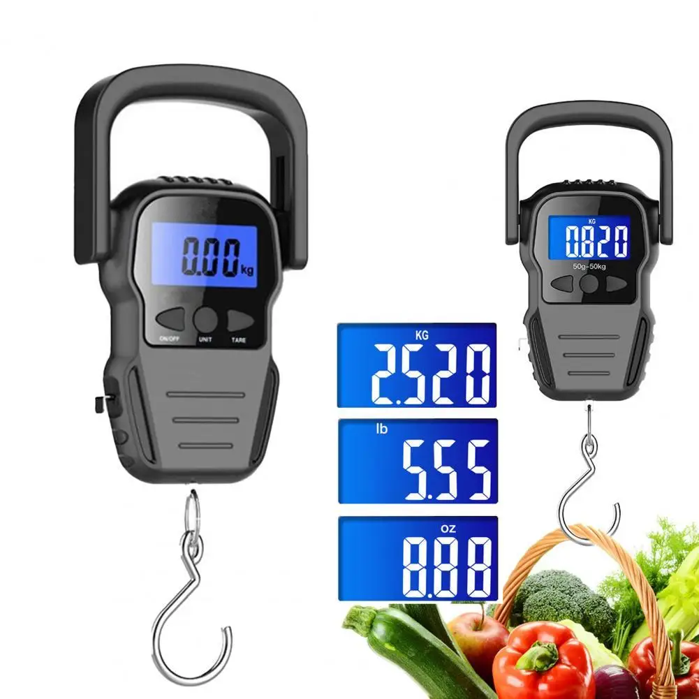 

Fishing Scale Black Luggage Scale Small Accurate Convenient Electronic Hanging Scale with 160cm Measuring Tape