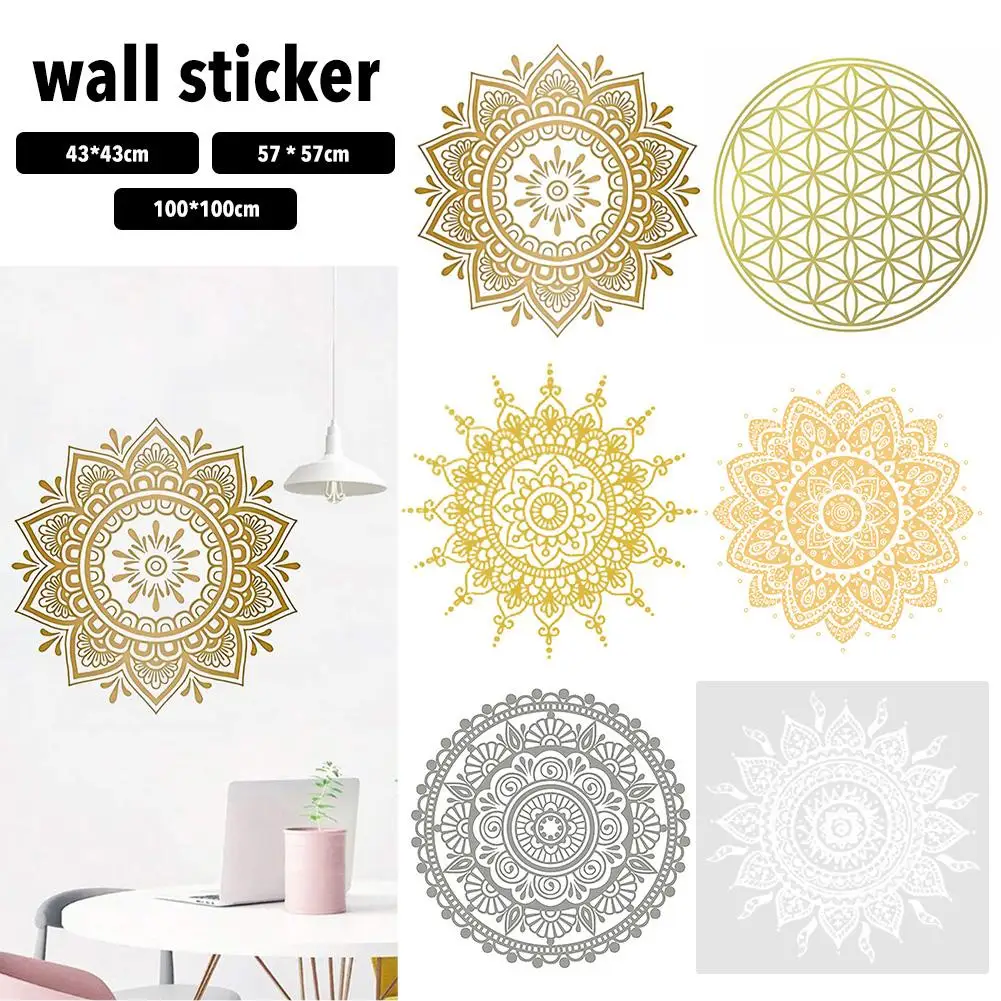 Жизни Цветок Мандала половина стены стикеры дома Съемная виниловая наклейка