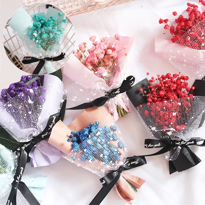 

10cm Mini Pack Babysbreath Flower Natural Dried Flowers Wedding Birthday Mother's Day Craft Diy Gift Decoration Bouquet