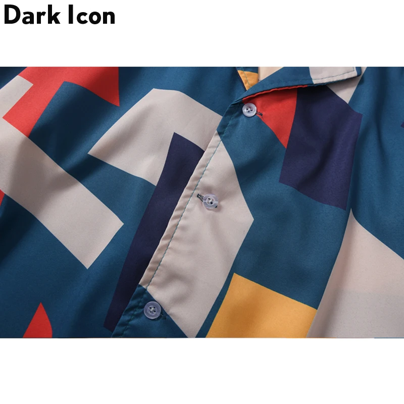 Мужская Уличная рубашка Dark Icon в стиле хип хоп с геометрическим принтом блузка