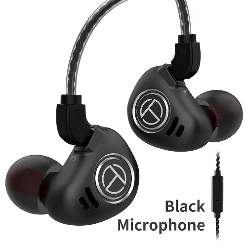 TRN V90 1DD+ 4BA HIFI гибридные наушники-вкладыши, спортивные наушники для бега, наушники-вкладыши, гарнитура для Bluetooth, TRN V20/V80/X6/AS10/T2 - Цвет: Черный